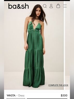 ba&sh wasta dress
Pleated green maxi dress